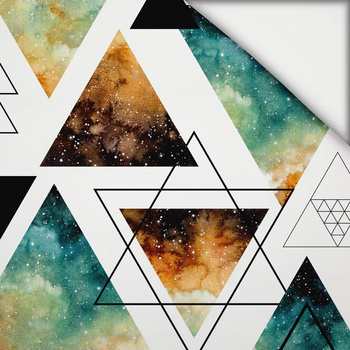 100cm TRÓJKĄTY / galaktyczna podróż - lekka dzianina drapana