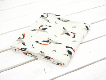 BIRDS TUNES / dirty white - Viscose jersey WE210