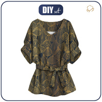 KIMONO BLUSE - GOLD LEAVES M. 2 - Nähset S-M
