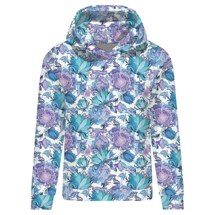 CLASSIC WOMEN’S HOODIE (POLA) - FROZEN GARDEN - looped knit fabric - XL