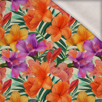 FLOWERS PAPAYA ORANGE WZ. 11 - Wintersweat angeraut mit Elastan ITY