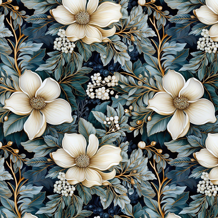 WINTER FLOWERS WZ.9 - Nylon fabric PUMI