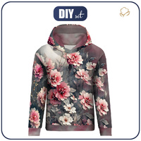 DÁMSKA MIKINA (POLA) CLASSIC S KAPUCÍ - VINTAGE FLOWERS VZ. 3 - Sada šití L