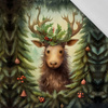 VINTAGE CHRISTMAS REINDEER VZ. 2 - Paneel (75cm x 80cm) bavlněná tkanina
