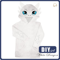 KID'S HOODIE (PARIS) - WHITE DRAGON - sewing set (98/104)