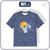 KID’S T-SHIRT - ASTRONAUT (SPACE EXPEDITION) / ACID WASH DARK BLUE - single jersey (92/98)