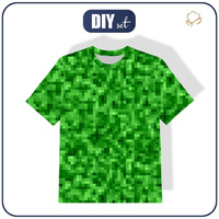 KID’S T-SHIRT - PIXELS pat. 2 / green - Single Jersey (140/146)