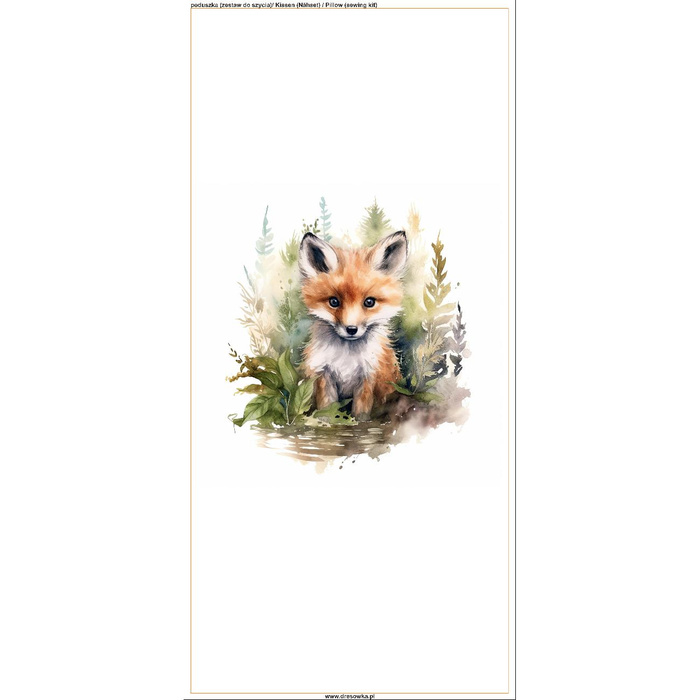 KISSEN 45x45 - WATERCOLOR FOX - Vorderseite + Rückseite