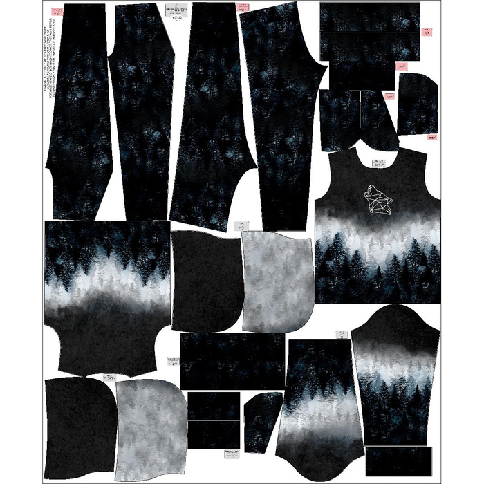 Jogginganzug für Kinder (OSLO) - WALD OMBRE (WINTER IM GEBIRGE) - Nähset