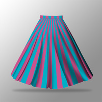 Panel na spódnicę "MAXI" - krepa - PINK-TURQUOISE STRIPES
