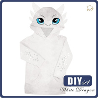 KID'S HOODIE (PARIS) - WHITE DRAGON - sewing set (146/152)