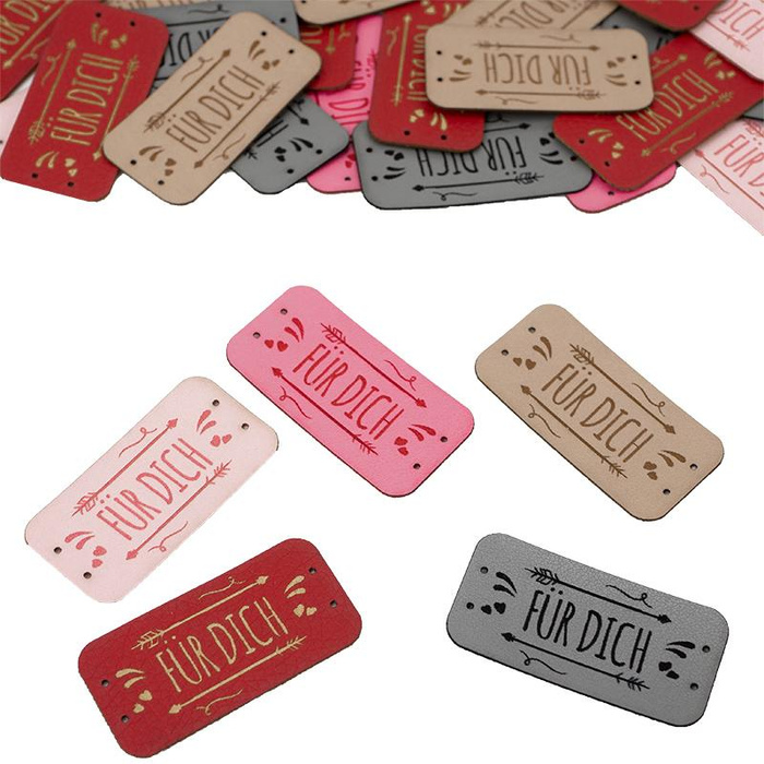 Label „FÜR DICH'' 2,5x5 cm – rot