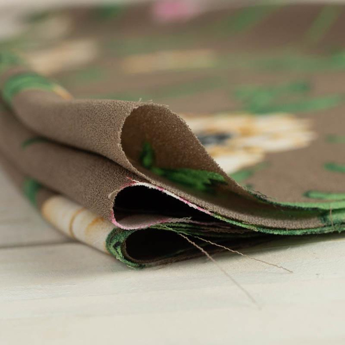 PEONY FLOWERS pat. 2 / coffee with milk - georgette