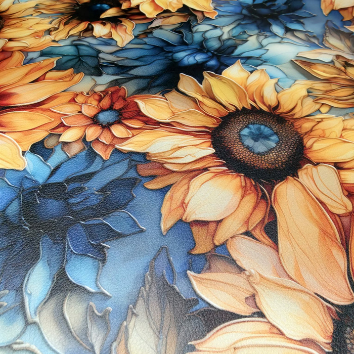 Sunflowers wz. 9 (46 cm x 50 cm) - gruba ekoskóra tłoczona