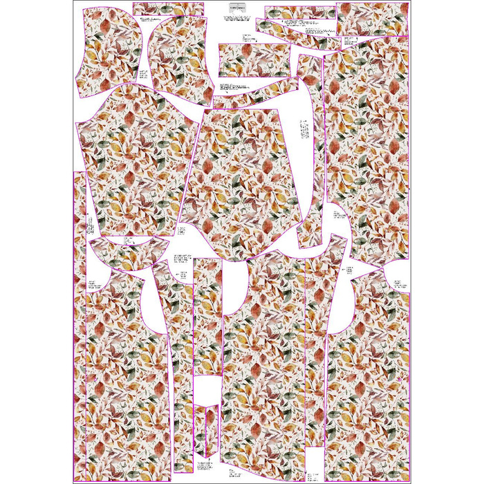 WOMEN'S PARKA (ANNA) - AUTUMN LEAVES PAT. 2 (COLORFUL AUTUMN) - softshell L