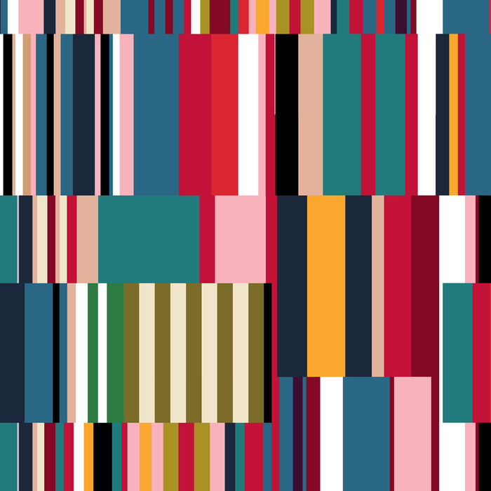 RETRO GEOMETRIC WZ. 2 - Hydrofobní česaná teplákovina