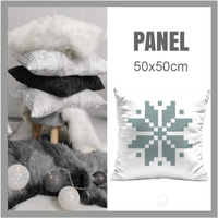 KISSENPANEL -  ALPIN BLUME / grau