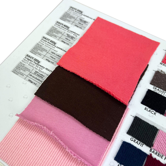 COLOR SWATCH BOOK – LOOPED KNIT FABRIC HEAVY