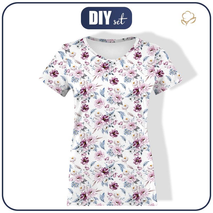 DAMEN T-SHIRT - AQUARELL-STRAUß Ms. 2 - Single Jersey XXXL