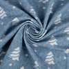 VÁNOČNÍ STROMKY A HVĚZDY / ACID WASH - modrý- organický úplet single jersey s elastanem