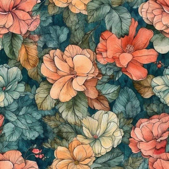 FLOWERS WZ.53 - Baumwoll Webware