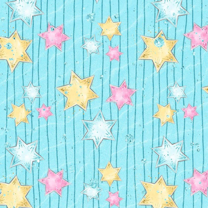 PASTEL STARS pat. 2 (WONDERLAND) - Waterproof woven fabric