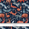 FOLK ANIMALS pat. 1 / dark blue (FOLK FOREST)- single jersey with elastane ITY