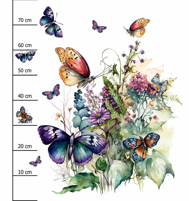 BEAUTIFUL BUTTERFLY VZ. 3 - panel (75cm x 80cm) SINGLE JERSEY