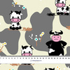 COWS ON BEIGE - Cotton muslin
