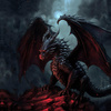 GOTHIC DRAGON - panel (75cm x 80cm)- single jersey z elastanem ITY