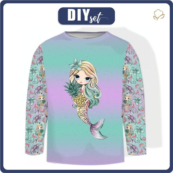 Longsleeve - MERMAIDS AND PINEAPPLES - single jersey (134/140)