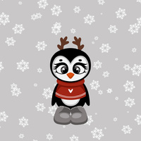 WINTER ANIMALS wz.7 - Panel (60cm x 50cm)  Polster- Velours