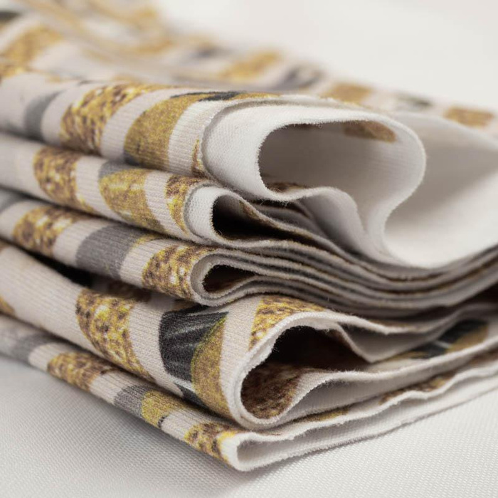 FLOWER BOUQUET  pat. 4 (gold) - single jersey with elastane 