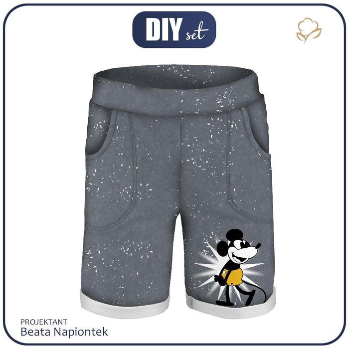 KID`S SHORTS (RIO) - MOUSE PAT. 4 - looped knit fabric 