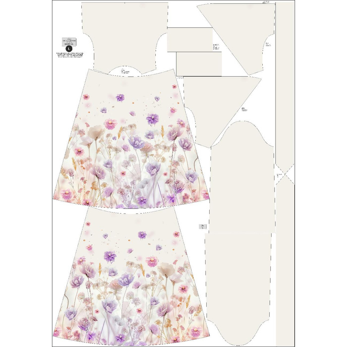 WRAP MIDI DRESS "BIANCA" (L) - FLOWERS wz.10 - sewing set