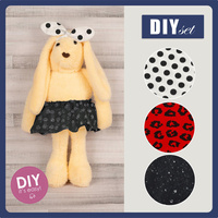 SKIRT + ARMBAND FOR BUNNY - DOTS - sewing set