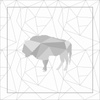 KISSENPANEL - GEOMETRISCHER WISENT (ADVENTURE) / weiß eis