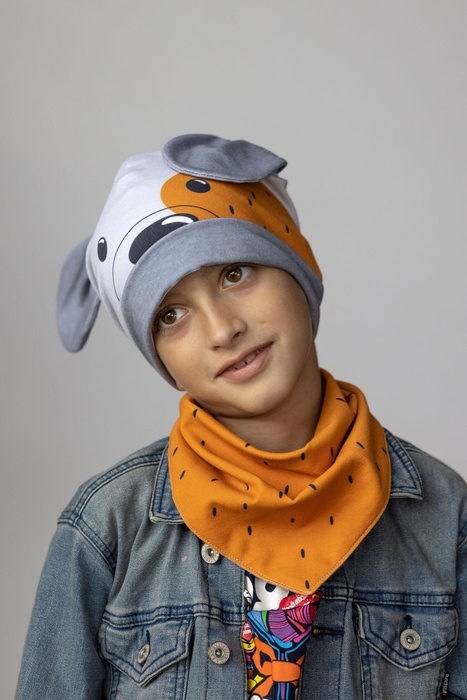 KID'S CAP AND SCARF (CLASSIC) - FLOWERS 3D PAT. 15 55-58