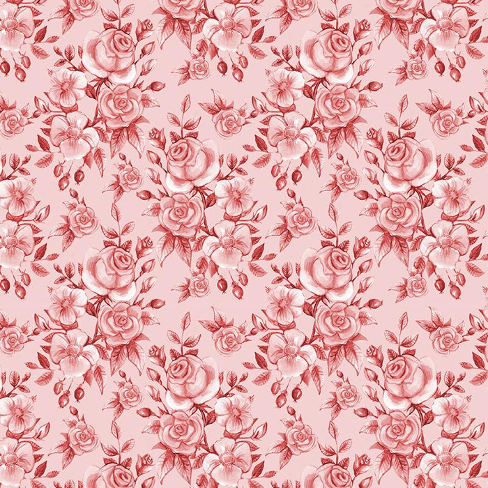 ROSES pat. 1 (red) - single jersey with elastane 