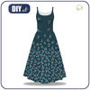 DRESS "ISABELLE" - BLUE LEAVES - sewing set L