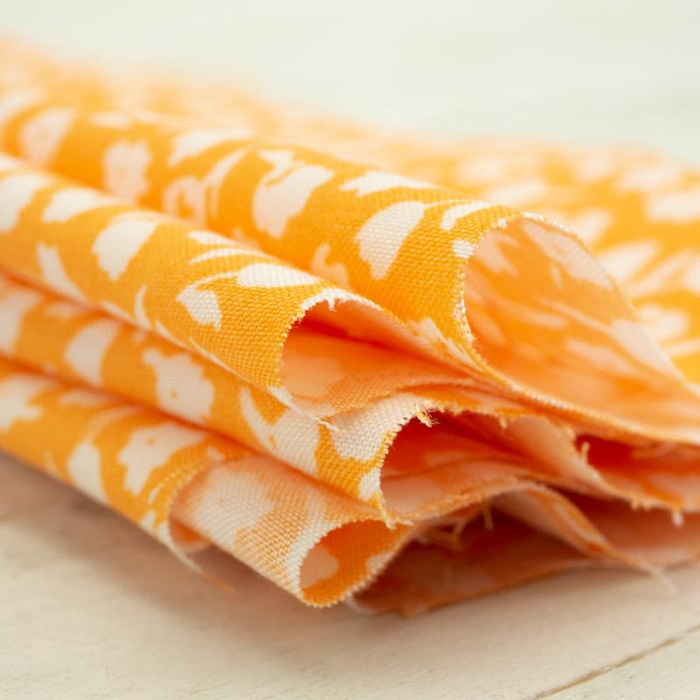 BUNTE BLUMEN / orange - Viskose Webware