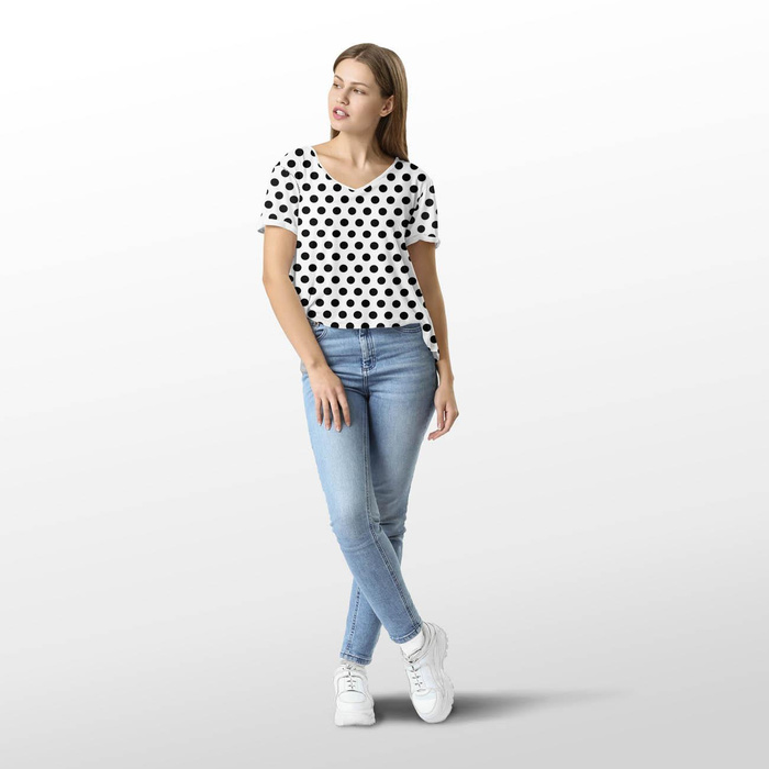 GROßE TUPFEN / weiß - Lycra 300g