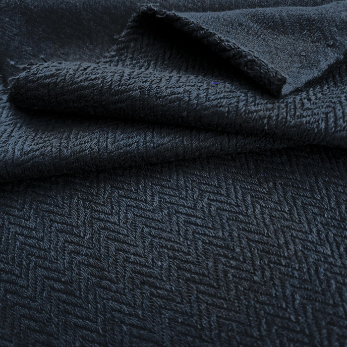 Reversible herringbone French terry - ANTHRACITE/ MR 78 (P290j)