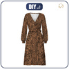 WRAP MIDI DRESS (BIANCA) - ANIMALS MIX / caramel - sewing set  M
