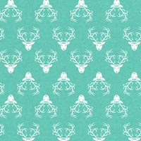 REINDEER’S HEADS / patina  - Cotton woven fabric