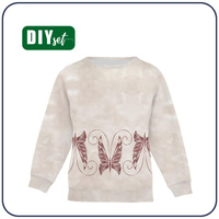 CHILDREN'S (NOE) SWEATSHIRT - BUTTERFLY pat. 7 (GLITTER BUTTERFLIES) - looped knit fabric (86/92)
