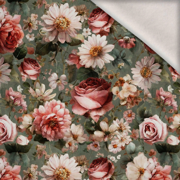Flowers wz. 64 - brushed knitwear with elastane ITY