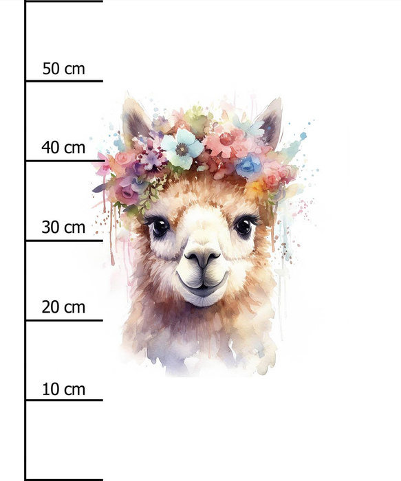 WATERCOLOR LAMA - Paneel (60cm x 50cm) Sommersweat