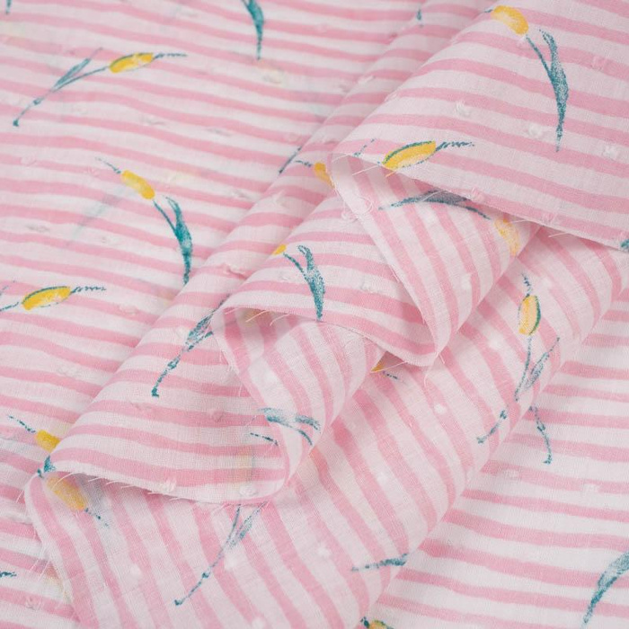 SWEET FLAG / pink - Cotton batiste with knots 
