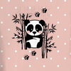 Longsleeve - PANDA (puntíky) / růžový - single jersey (86/92) 